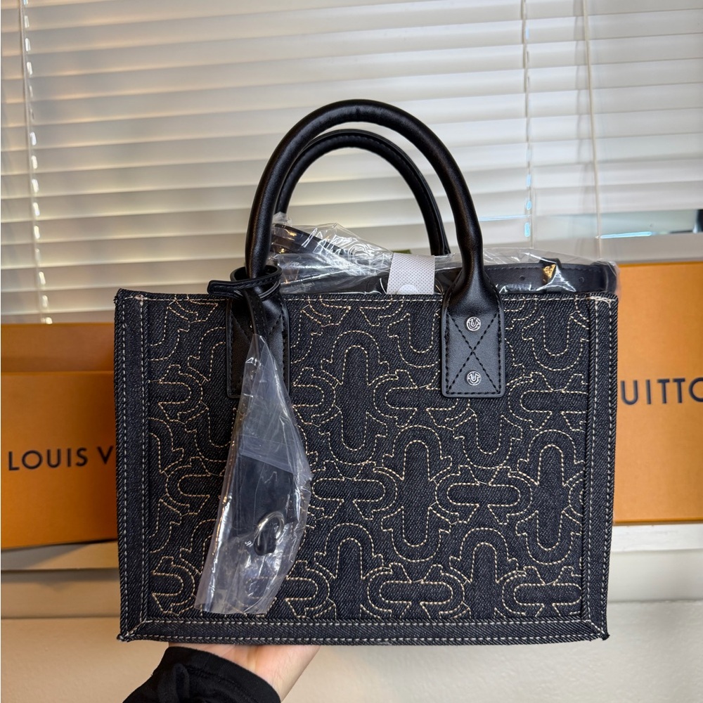 True Religion Black and White Patterned Tote Bag